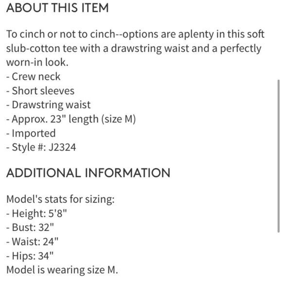 NWT MadewellâDrawstringâT-Shirt - Picture 3 of 3